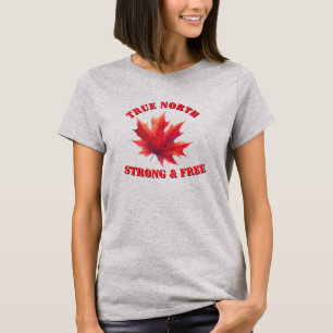 Canada True North Strong & Free Esdoornblad T-shirt