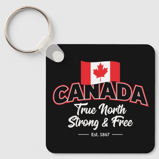 "Canada True North Strong & Free Est. 1867" (33,02 Sleutelhanger (Voorkant)
