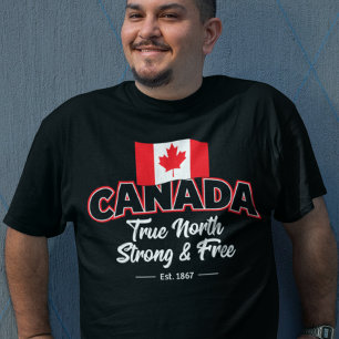"Canada True North Strong & Free Est. 1867" (33,02 T-shirt