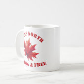 Canada True North Strong & Free Maple Leaf Koffiemok (Voorkant links)