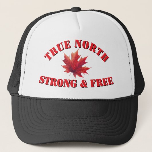 Canada True North Strong & Free Maple Leaf Trucker Pet (Voorkant)