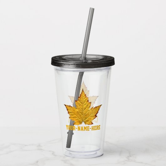Canada Tumbler Gepersonaliseerde Varsity Canada ge Acryl Drinkbeker (Achterkant)