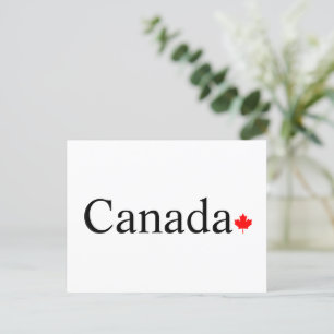 Canada typografie met rode esdoorn blad briefkaart