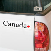 Canada typografie met rode esdoorn blad bumpersticker (Op Truck)