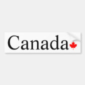 Canada typografie met rode esdoorn blad bumpersticker (Voorkant)