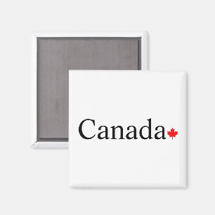 Canada typografie met rode esdoorn blad magneet