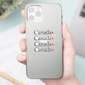 Canada typografie met rode esdoorn blad vier sticker (Telefoon)