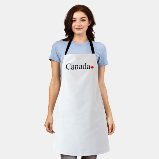 Canada typografie met rode esdoornblad patriottisc schort (Gedragen)