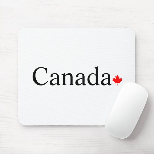 Canada typografie met rood esdoornblad wit muismat (Met muis)