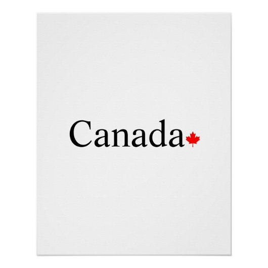 Canada typografie met rood esdoornblad wit perfect poster (Voorkant)