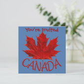 Canada Uitnodigingen Persoonlijk Canada Vlag RSVP (Staand voorkant)