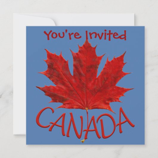 Canada Uitnodigingen Persoonlijk Canada Vlag RSVP (Voorkant)