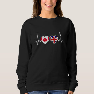 Canada UK Heartbeat Flag Brits Canadees Trui