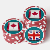 Canada-UK vlag symbool Custom Clay Poker Chips (Opstapeling)