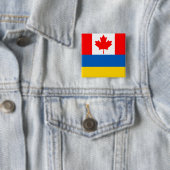 Canada Ukraine Badge Vierkante Button 5,1 Cm (In situ)