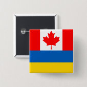 Canada Ukraine Badge Vierkante Button 5,1 Cm (Voorkant /achterkant)