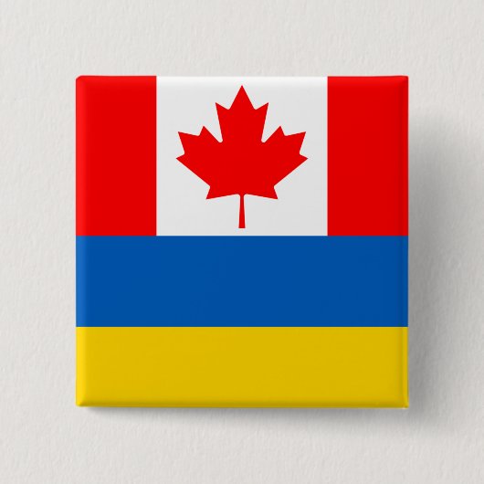 Canada Ukraine Badge Vierkante Button 5,1 Cm (Voorkant)