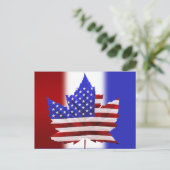 Canada US Flag Briefkaart Canadian Souvenir Briefk (Staand voorkant)