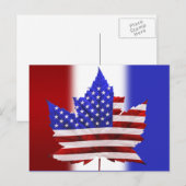 Canada US Flag Briefkaart Canadian Souvenir Briefk (Voorkant / Achterkant)