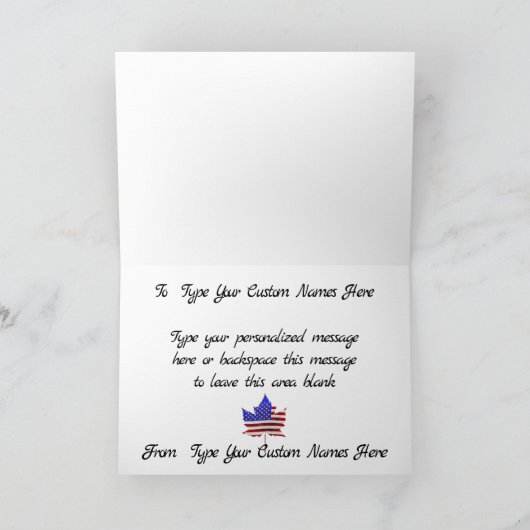 Canada US Flag Kaarten Canadese USA Custom Kaarten (Binnen)