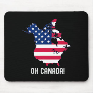 Canada Usa 51e Staatskaart Amerikaanse Vlag Usa Oh Muismat