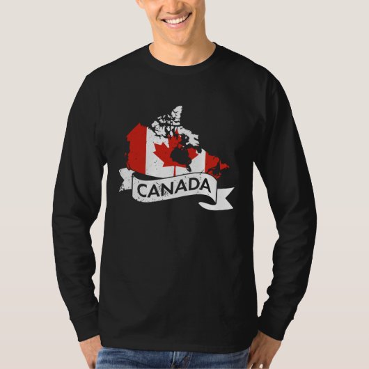 Canada USA America Hockey Canadian Maple Leaf  6 T-shirt (Voorkant)