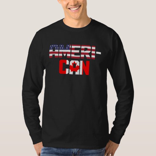 Canada USA Canadian American Flag Pride Patriotic T-shirt (Voorkant)