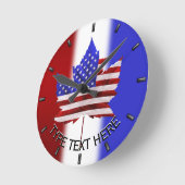 Canada USA Clock Personated US Canada Wall Clock Ronde Klok (Hoek)