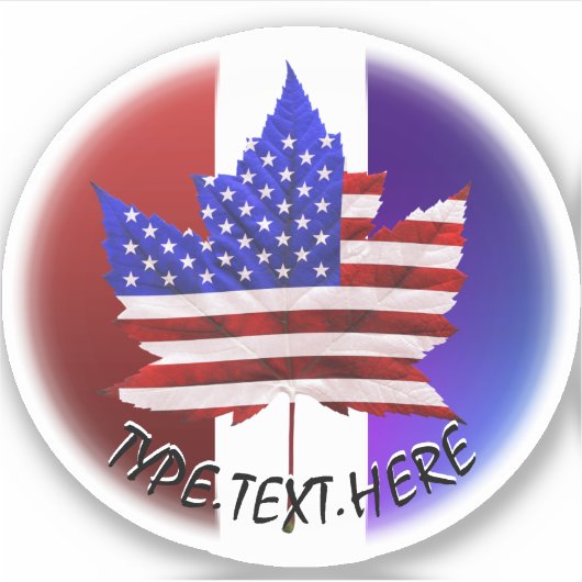 Canada USA Decal Personalized Souvenir Sticker (Voorkant)