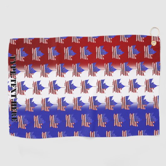 Canada USA Golf Towel Canada US Flag GOlf Gifts Golfhanddoek (Horizontaal)