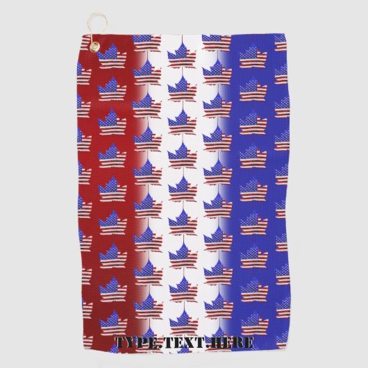Canada USA Golf Towel Canada US Flag GOlf Gifts Golfhanddoek (Voorkant)