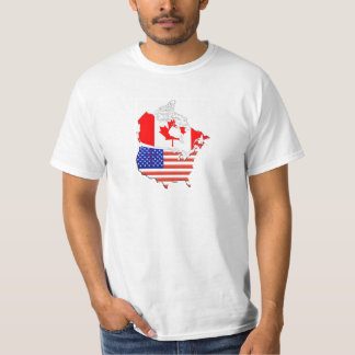 CANADA USA Map Flags T-shirt