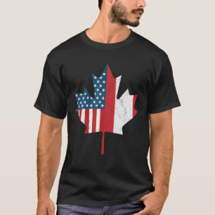 Canada USA Roots Canadese Amerikaanse vlag T-shirt