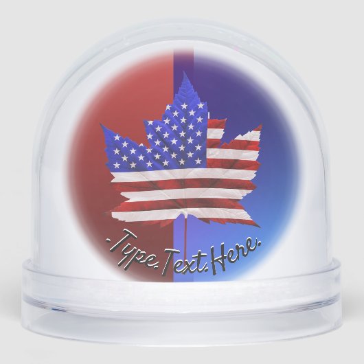 Canada USA Snow Globe Personalized Snow Globes Sneeuwbol (Voorkant)