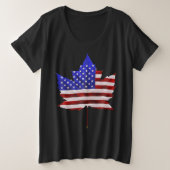 Canada USA Souvenir T-shirt Plus Maat Dames (Design voorkant)