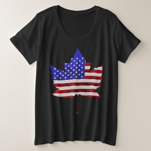 Canada USA Souvenir T-shirt Plus Maat Dames (Design voorkant)