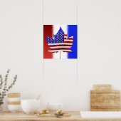 Canada USA Stickers Amerikaanse Canadese Vlag Stic Poster (Keuken)