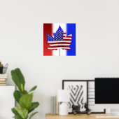Canada USA Stickers Amerikaanse Canadese Vlag Stic Poster (Thuiskantoor)