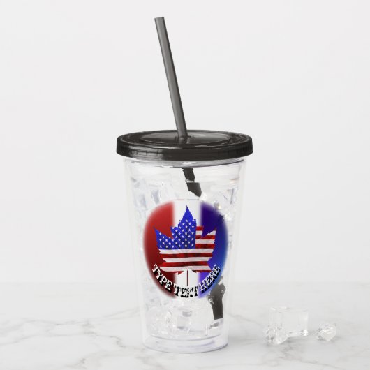 Canada USA Tumbler US Custom Canada Souvenir Acryl Drinkbeker (Voorkant ijs)
