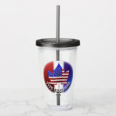 Canada USA Tumbler US Custom Canada Souvenir Acryl Drinkbeker (Voorkant)