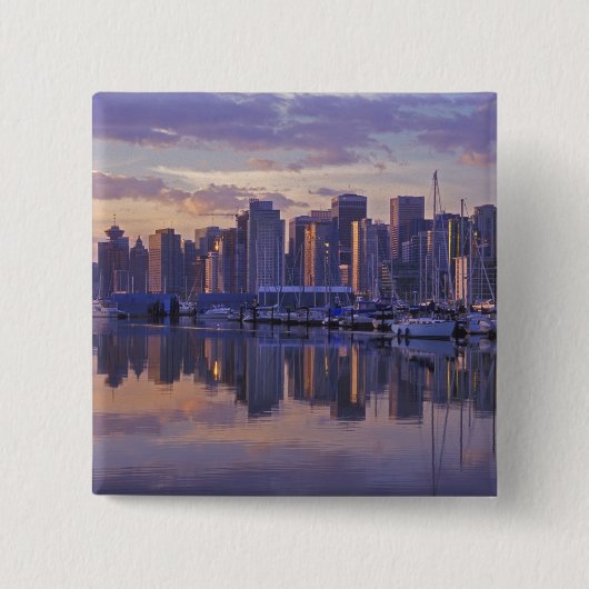 Canada, Vancouver, Brits-Columbia. Vancouver Vierkante Button 5,1 Cm (Voorkant)