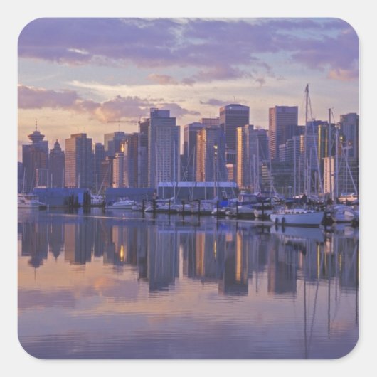 Canada, Vancouver, Brits-Columbia. Vancouver Vierkante Sticker (Voorkant)