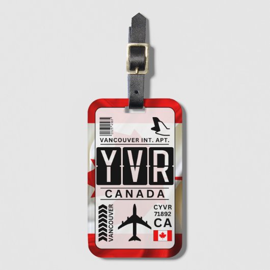 Canada Vancouver YVR Bagagelabel (Voorkant (verticaal))