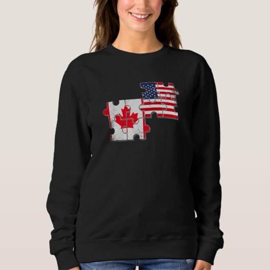 Canada Verenigde Staten Love Roots Canadian Americ Trui (Voorkant)