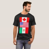 Canada Verenigde Staten Mexico Noord-Amerika Vlagg T-shirt (Voorkant volledig)