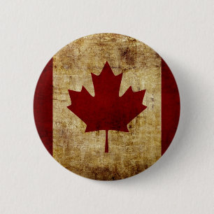 Canada / vergruisde Vlag Ronde Button 5,7 Cm