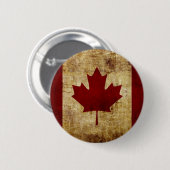 Canada / vergruisde Vlag Ronde Button 5,7 Cm (Voorkant /achterkant)