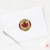 Canada / vergruisde Vlag Ronde Sticker (Envelop)