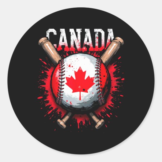 Canada Verkoop Maple Leaf Ronde Sticker (Voorkant)