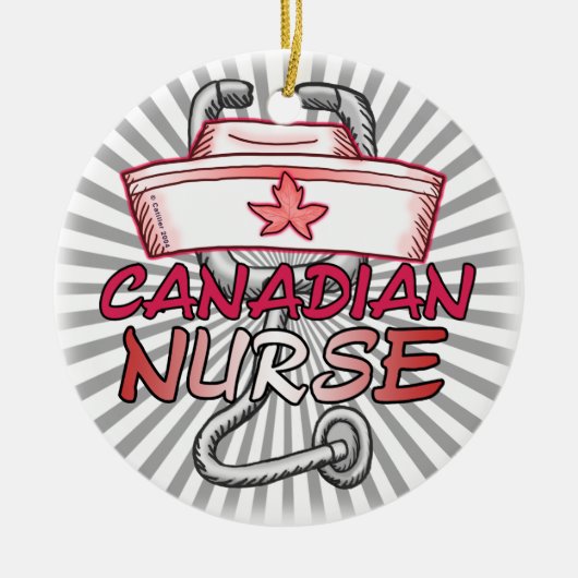 Canada verpleegster keramisch ornament (Voorkant)